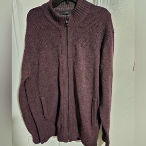 Alfani Men’s Zip-Up Sweater Jacket — Burgundy Heather